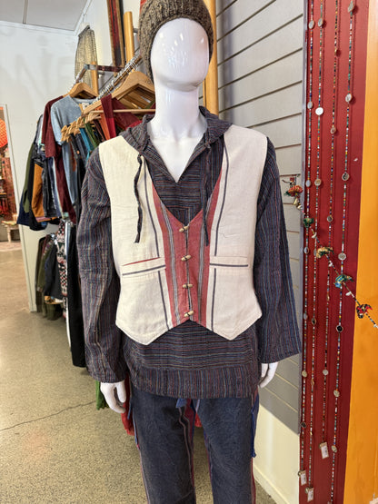 Pinstripe Toggle Waistcoat