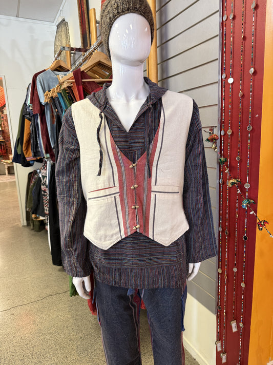 Pinstripe Toggle Waistcoat