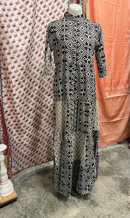 Ahorangi Block Print Long Dress