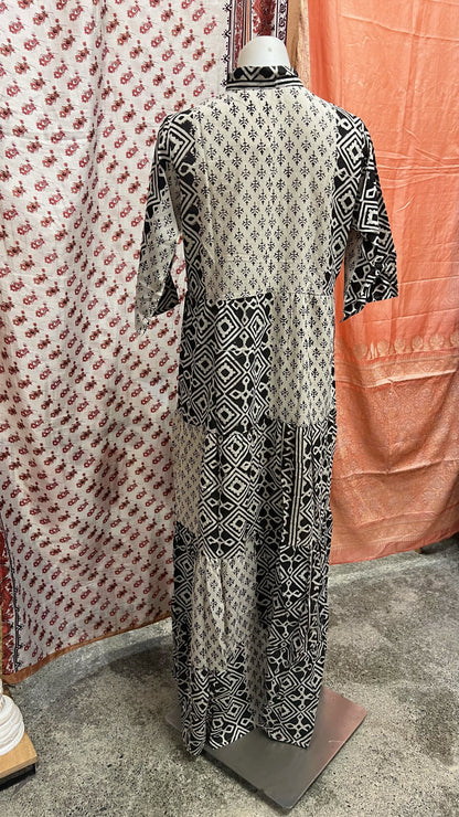 Ahorangi Block Print Long Dress