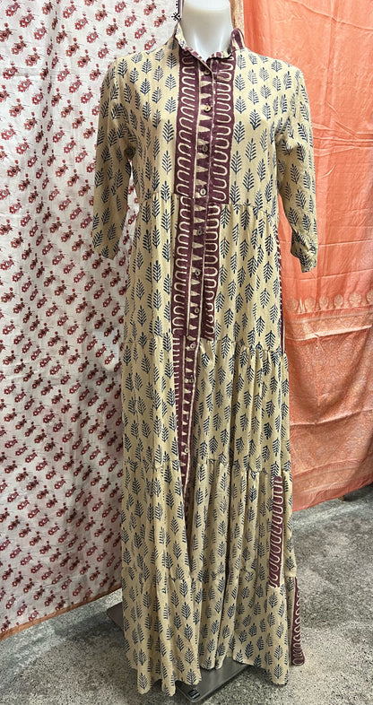 Ahorangi Block Print Long Dress