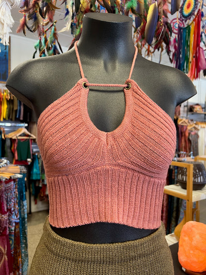 Rose Knit Crop Top