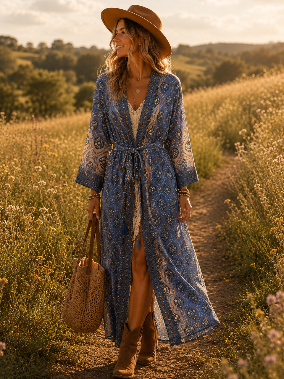 Tara Sari Satin Kimono