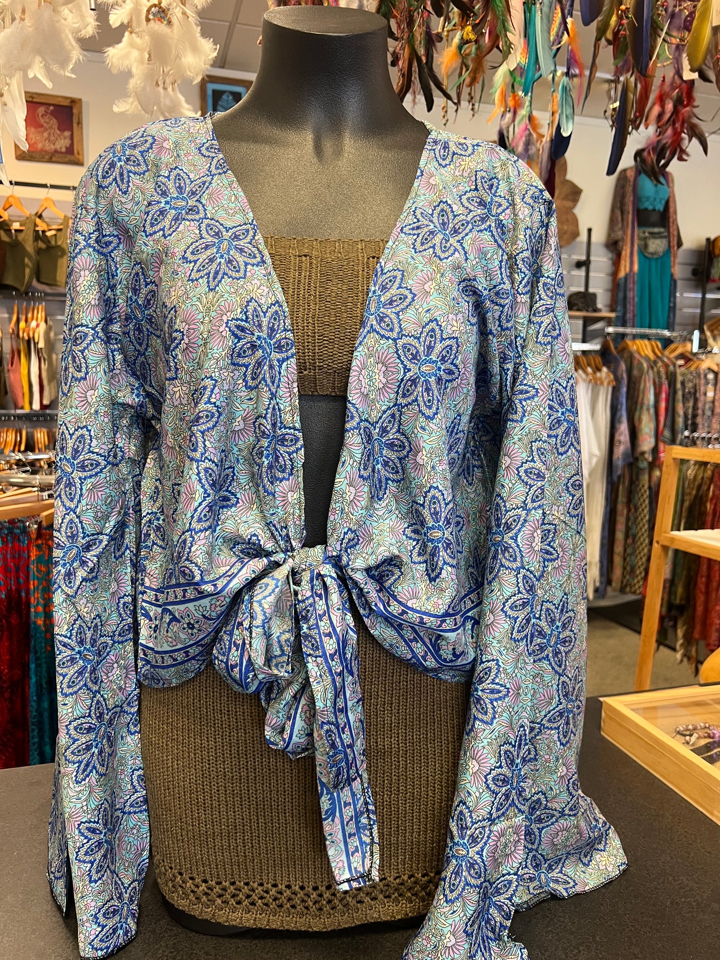 Tatiana Silky Floral Wrap Jacket