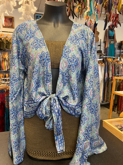 Tatiana Silky Floral Wrap Jacket