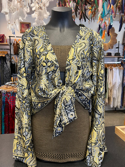 Tatiana Silky Floral Wrap Jacket