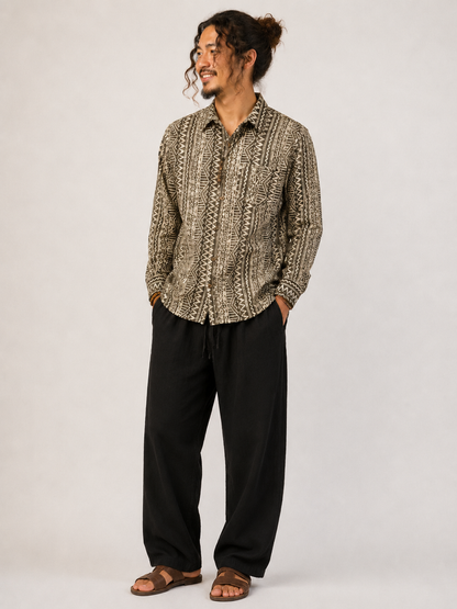 Samoa Block Print Button Shirt