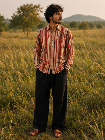 Raro Block Print Button Shirt