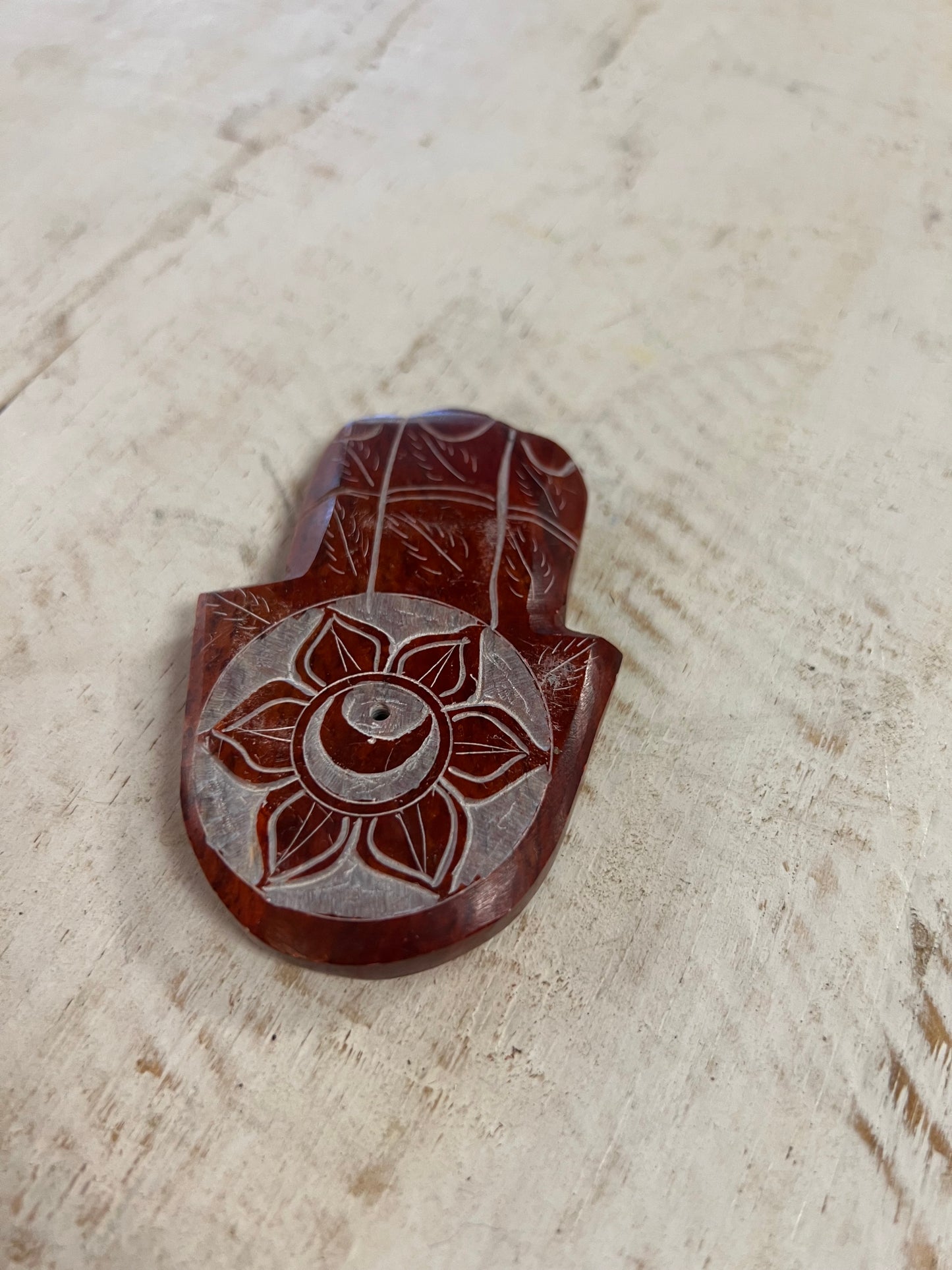 Hamsa Soapstone Incense holder