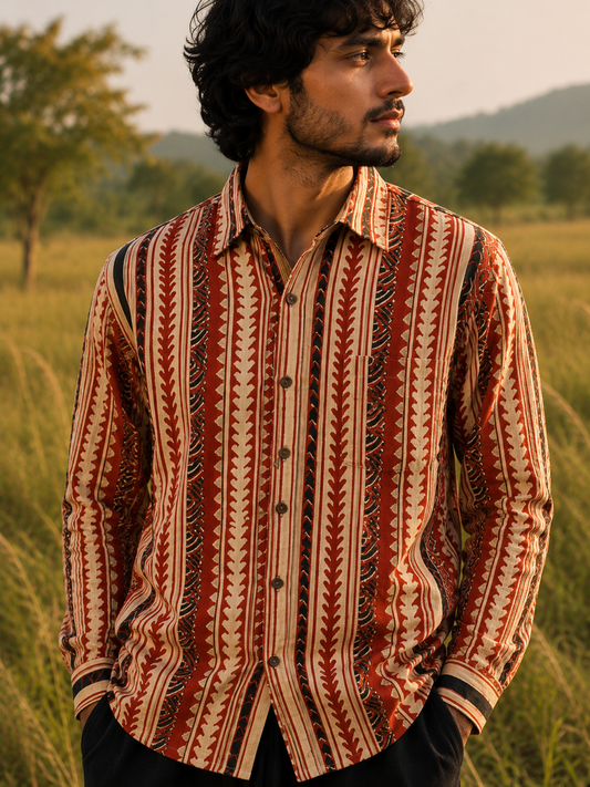 Raro Block Print Button Shirt