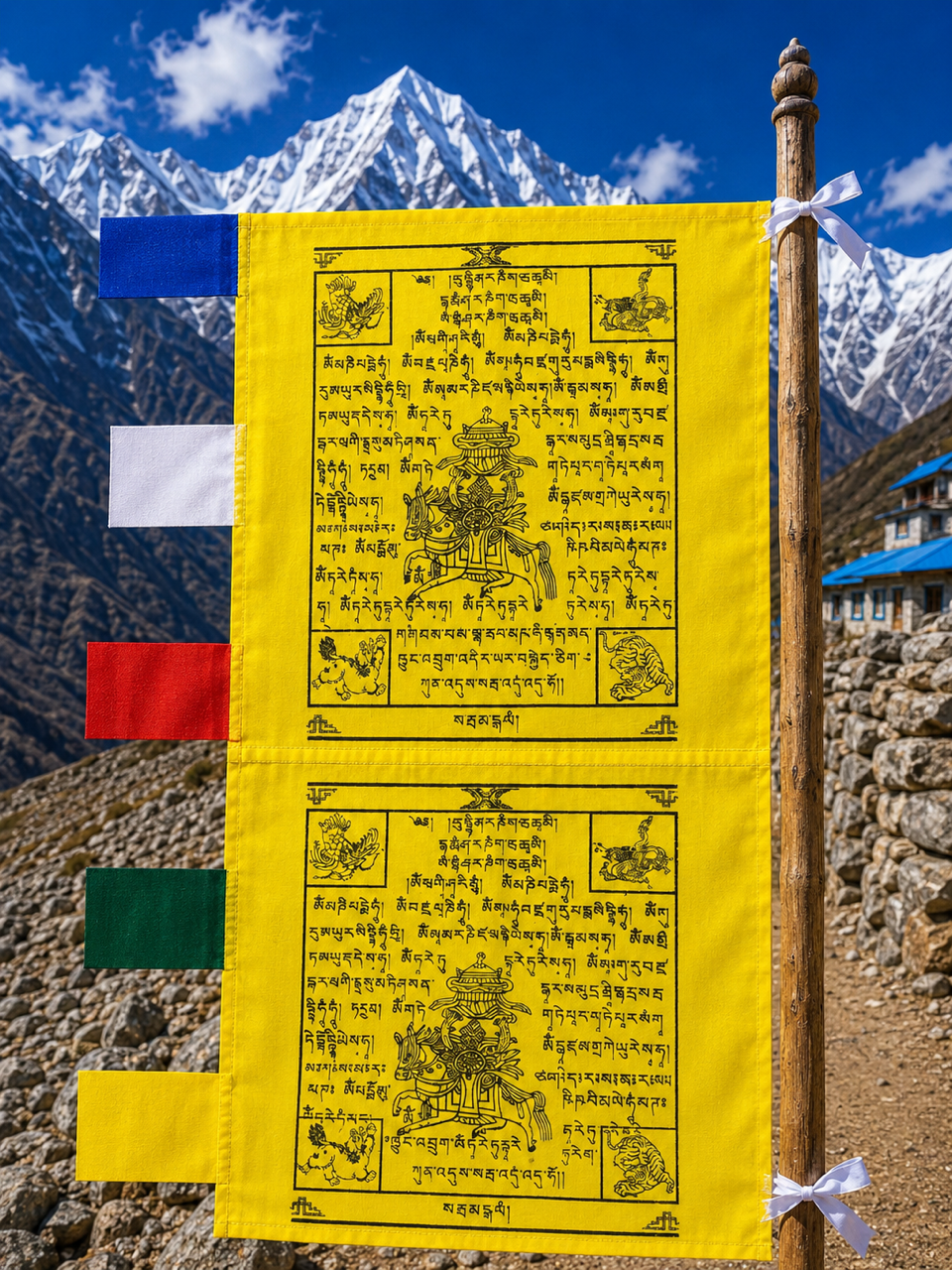 Tibetan Flags Vertical 1mtr