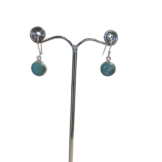 Aqua Turquoise Round Earrings