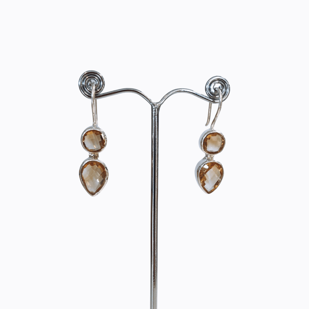 Lava Citrine Teardrop Earrings