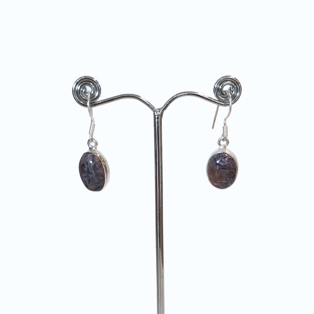 Charoite Oval Earrings