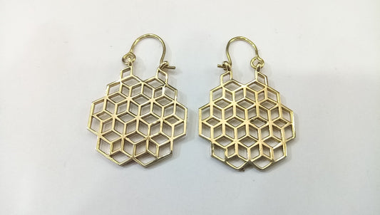 Honeycomb Geo Hoop Earrings Earring