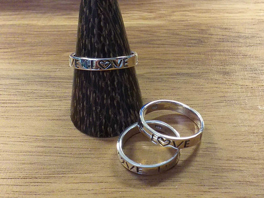 Sterling Stamped Love Ring