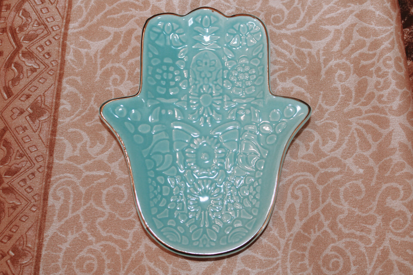 Turquoise Hamsa Hand Jewellery Dish