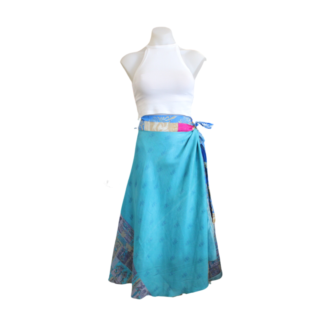 Recycled Sari Skirt Umbrella Holi - 3/4