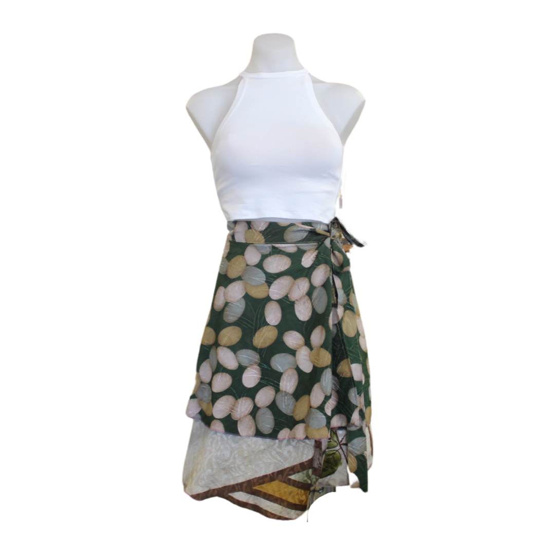 Recycled Sari Skirt Umbrella Holi - Short