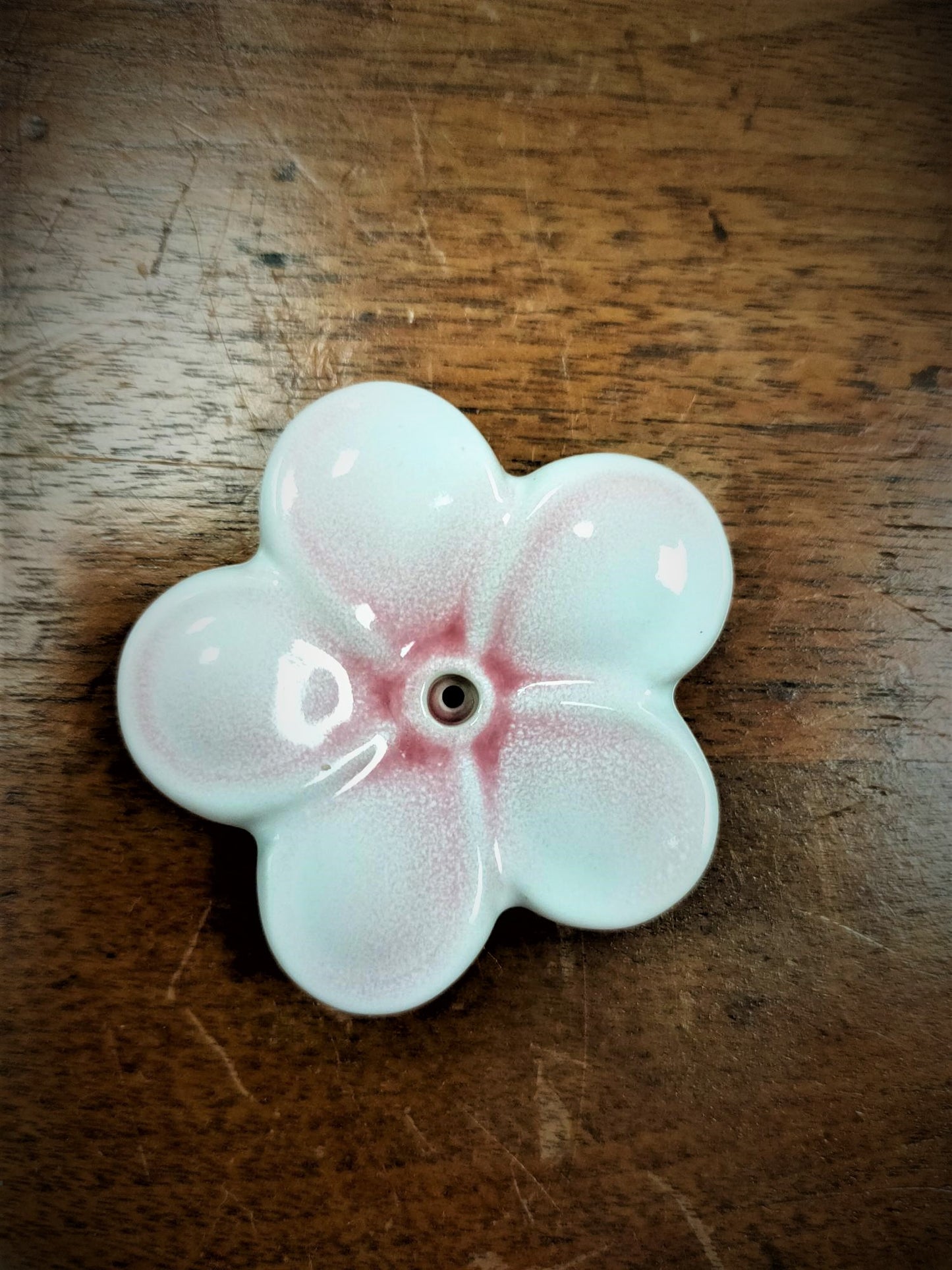 Ceramic Frangipani Incense Holder/Pink