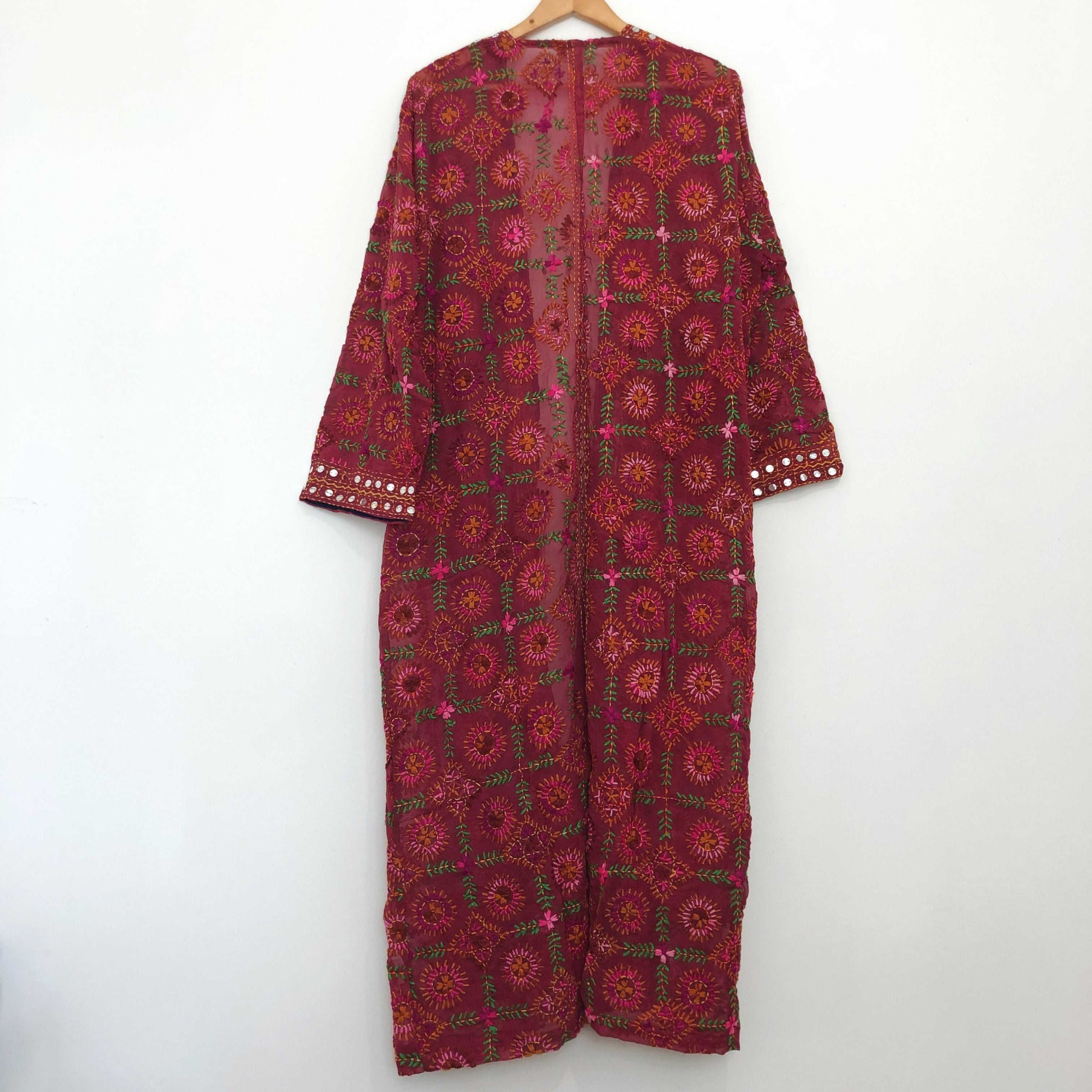 Embroidered Kimono Burgundy