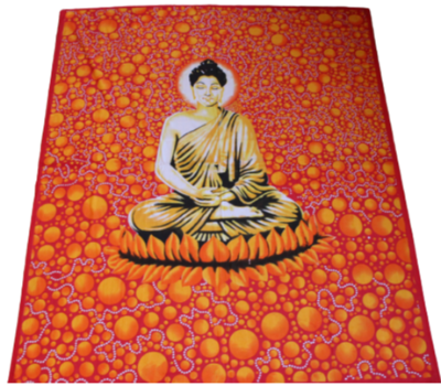 Orange Buddha Tapestry/Bedcover