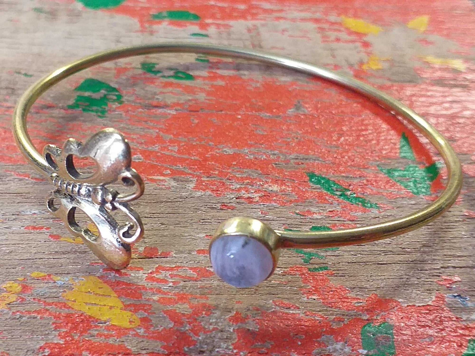 Butterfly Stone Bangle