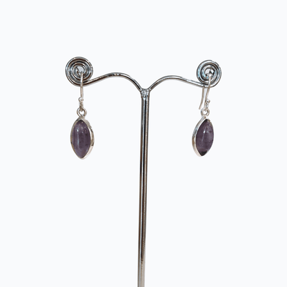 Aqua Amethyst Eye Earrings