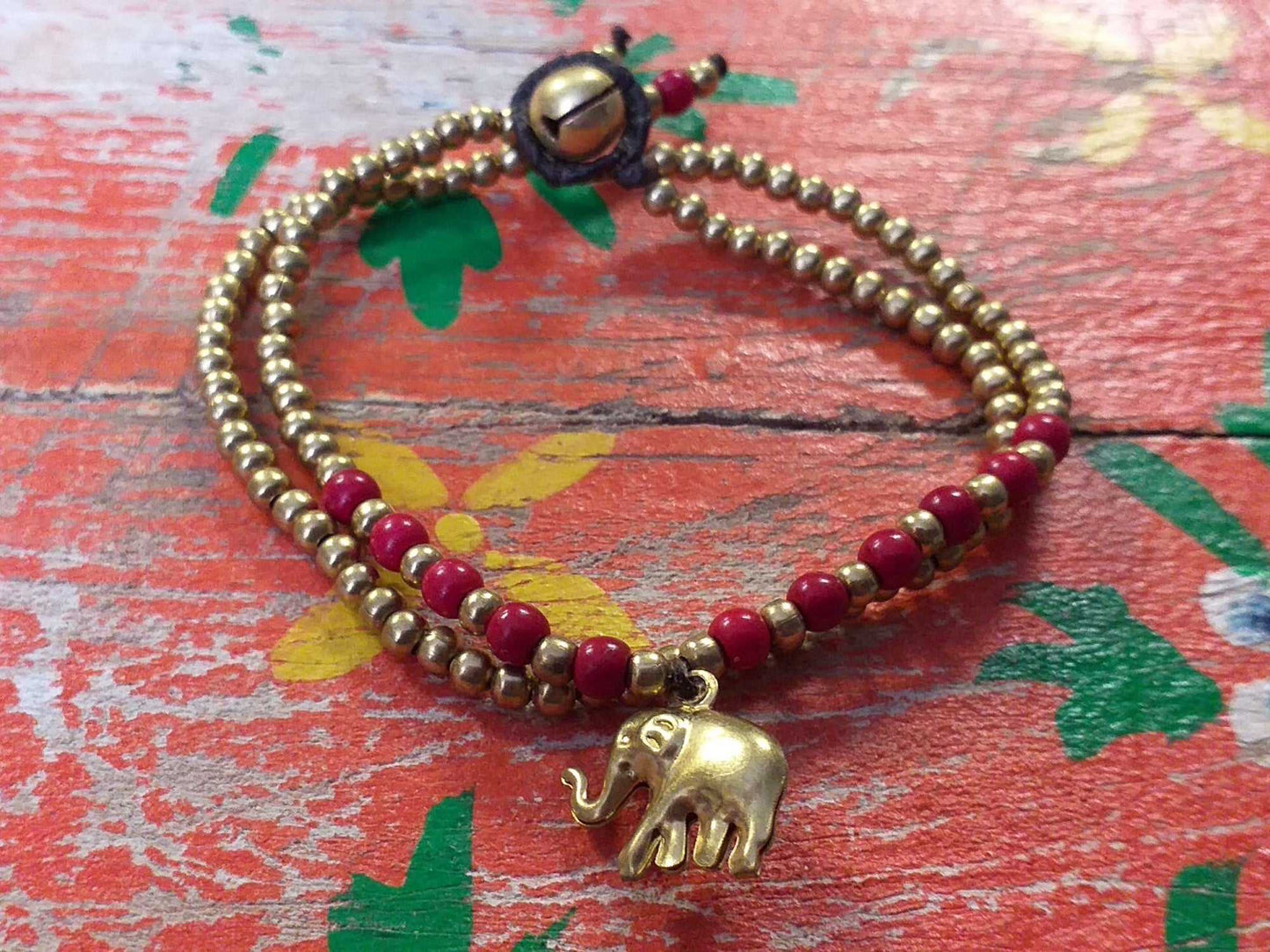Elephant and Bead Bracelet