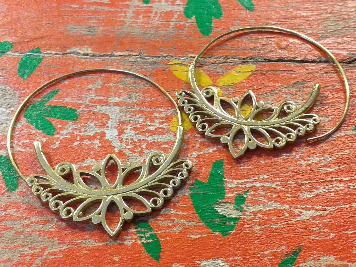 Lotus Circle Earrings