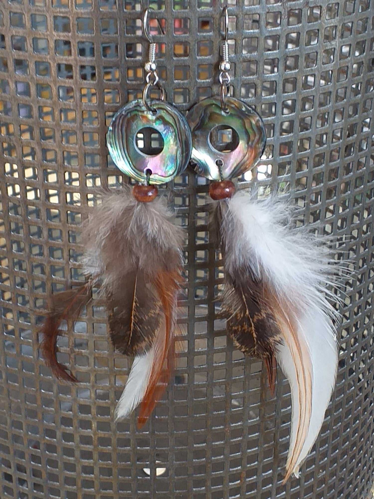 Shell and Feather Earrings