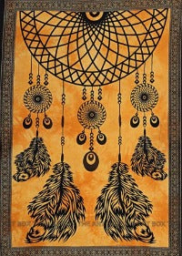 Orange Dreamcatcher Tapestry/Bed Cover